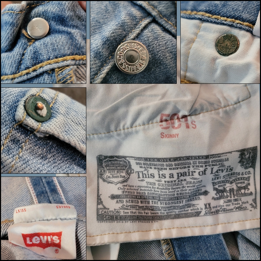 Rare Levi's 501 S Skinny - Italian Redline Selvedge - Quality Crafted - WPL 423 - Picture 8 of 11